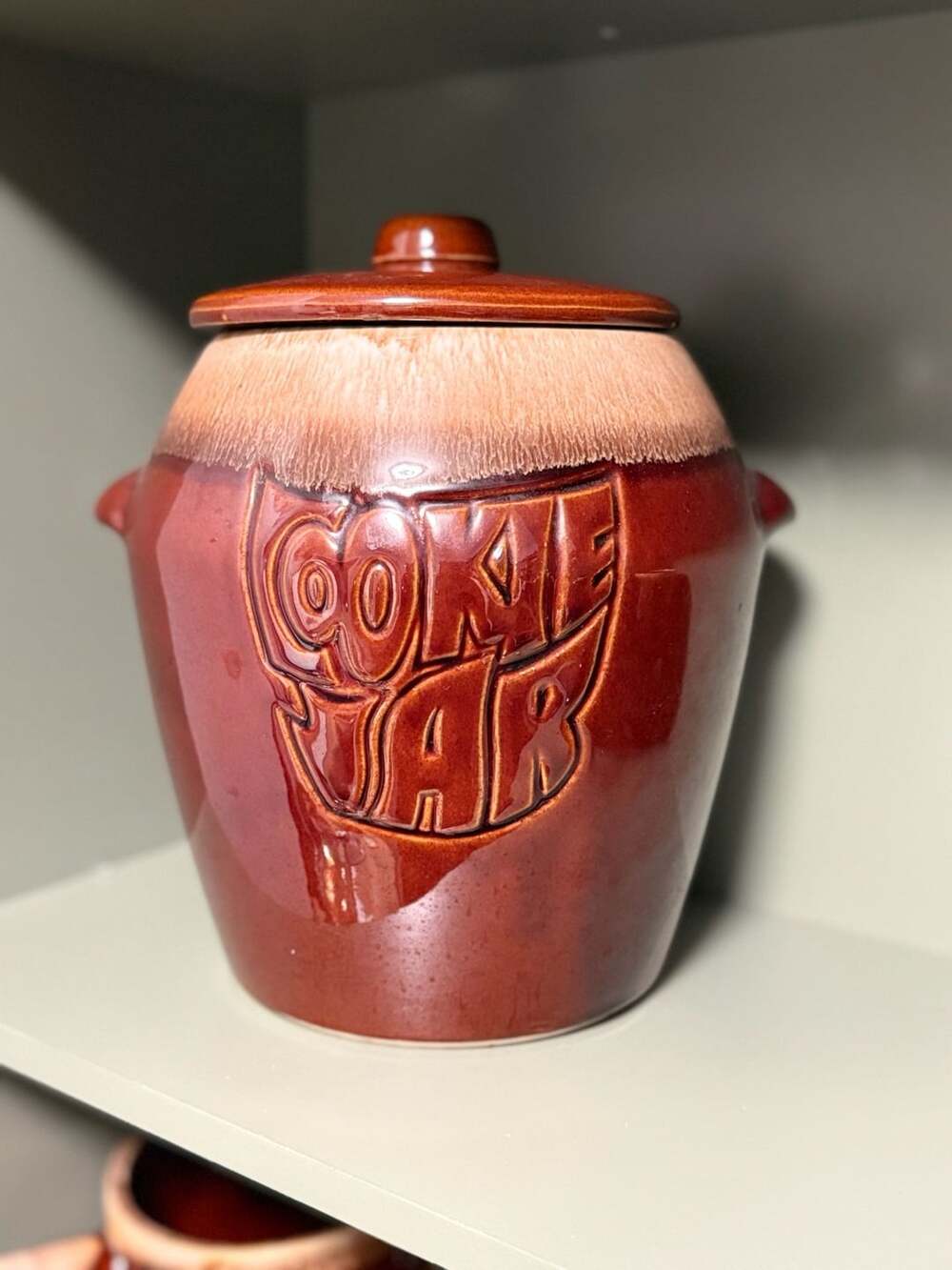 McCoy Cookie Jar 7024 Brown Drip Glaze Ceramic